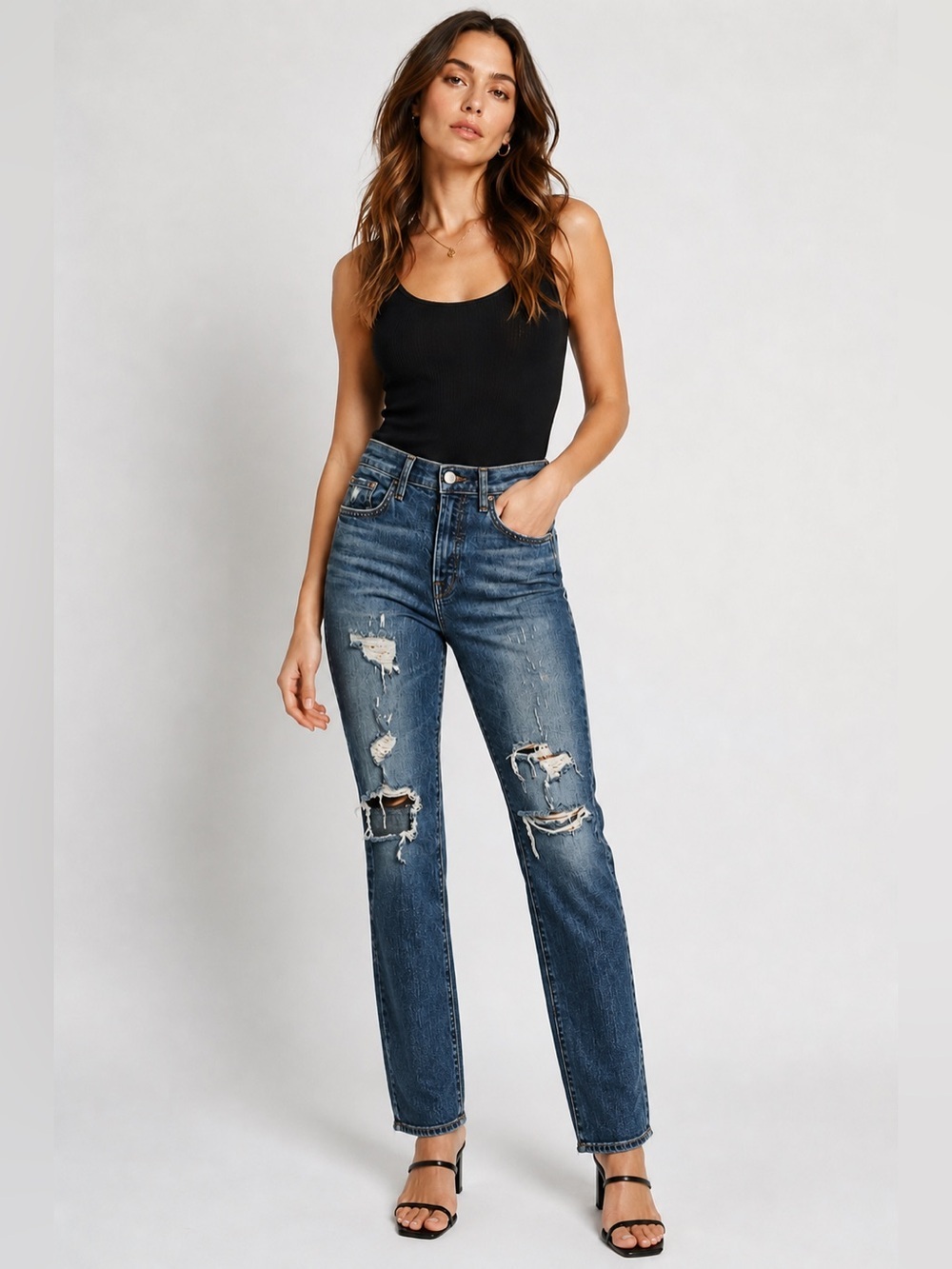 J Brand Indigo Blue Distressed Skinny Jeans Womens Size 28 Raw Hem Button Fly